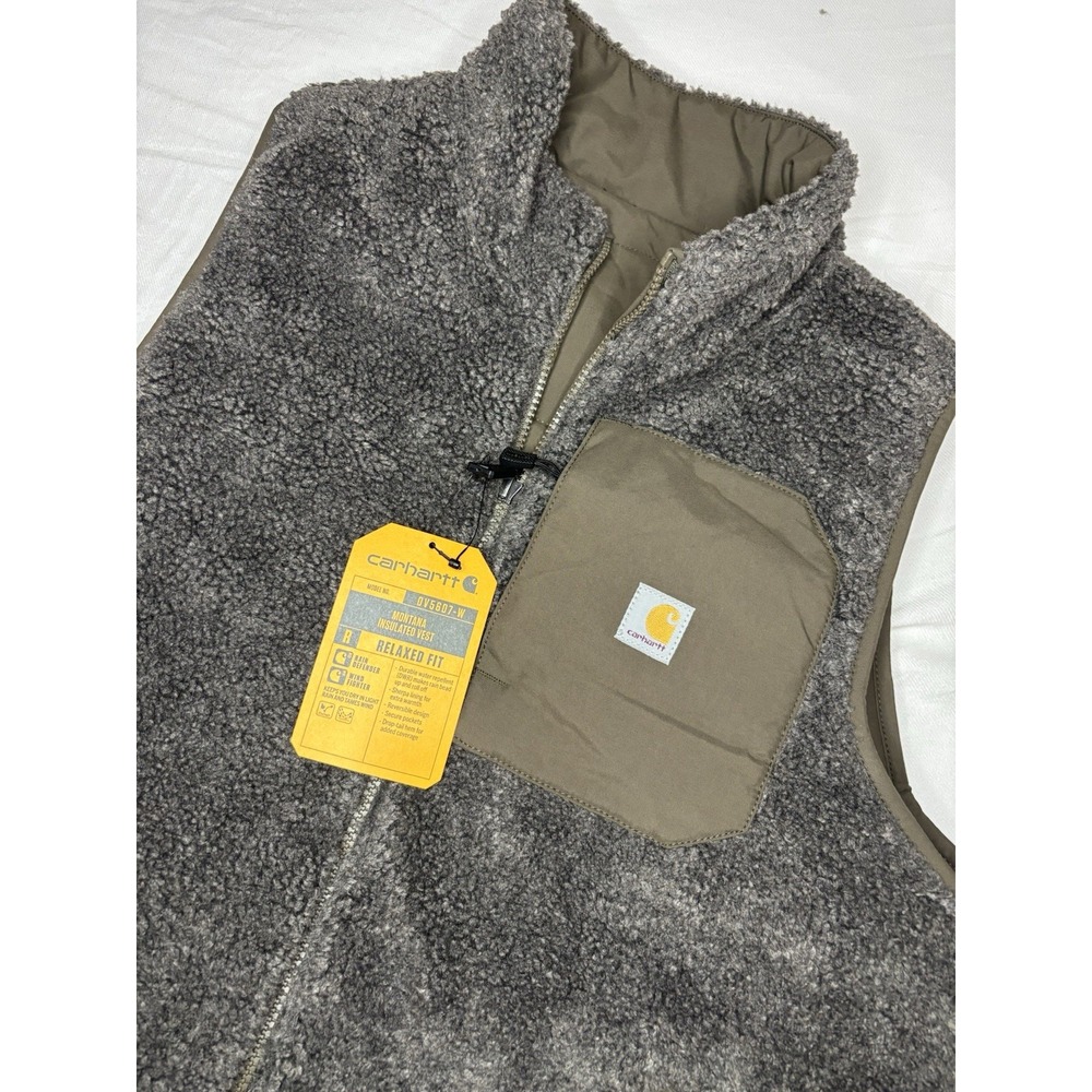 Carhartt Reversible Sherpa Lined Vest Women's Medium [8-10] Olive Green OV5607